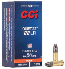 CCI QUIET 22LR , LEAD ROUND NOSE , 40GR. 710FPS