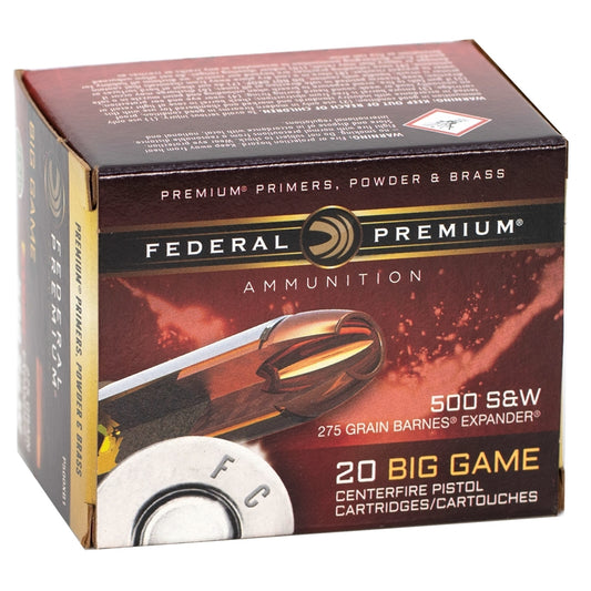 FEDERAL PREMIUM 500 S&W MAGNUMM 275GRAIN, EXPANDER BARNES