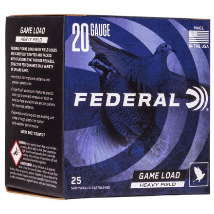FEDERAL GAME LOAD HEAVY FIELD , 20GA, 2 3/4'' , 1165FPS, 1OZ , SHOT 7 1/2