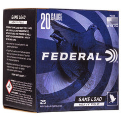 FEDERAL GAME LOAD HEAVY FIELD , 20GA, 2 3/4'' , 1165FPS, 1OZ , SHOT 7 1/2