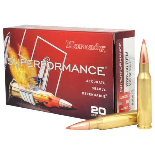 HORNADY SUPERFORMANCE 7MM-08REM, 139GR. , SST