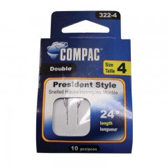 PRESIDENT STYLE DOUBLE SNELLED HOOK / COMPAC