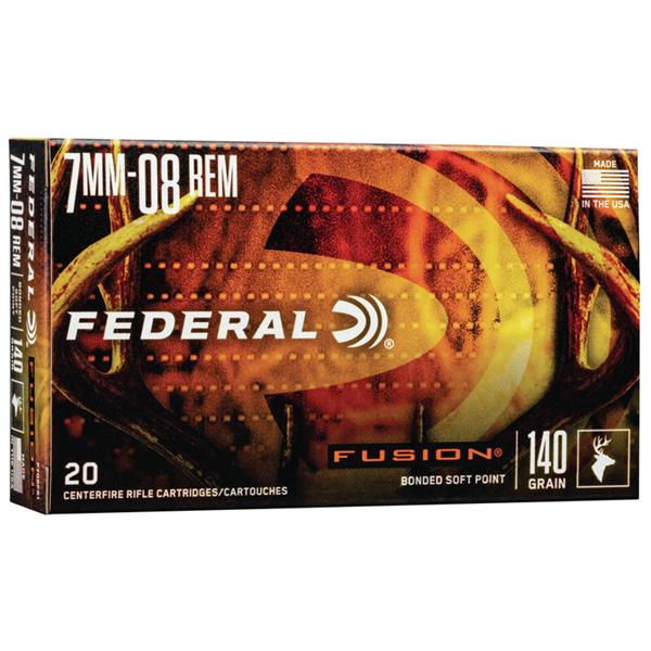 FEDERAL FUSION 7MM-08 REM, BONDED SOFT POINT, 140GR