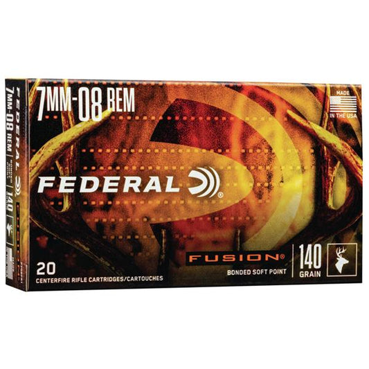 FEDERAL FUSION 7MM-08 REM, BONDED SOFT POINT, 140GR