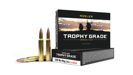 TROPHY GRADE NOSLER 338 WIN MAG 250GR. ACCUBOND