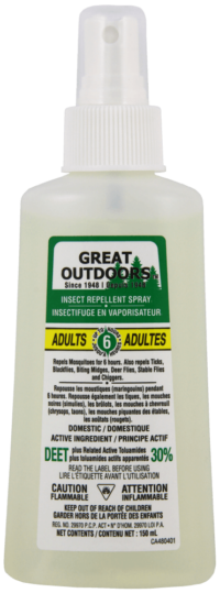 INSECTICIDE GREAT OUTDOORS 30 % DEET EN SPRAY