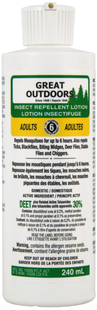 LOTION ANTI-INSECTES GREAT OUTDOORS À 30 % DE DEET 240ML