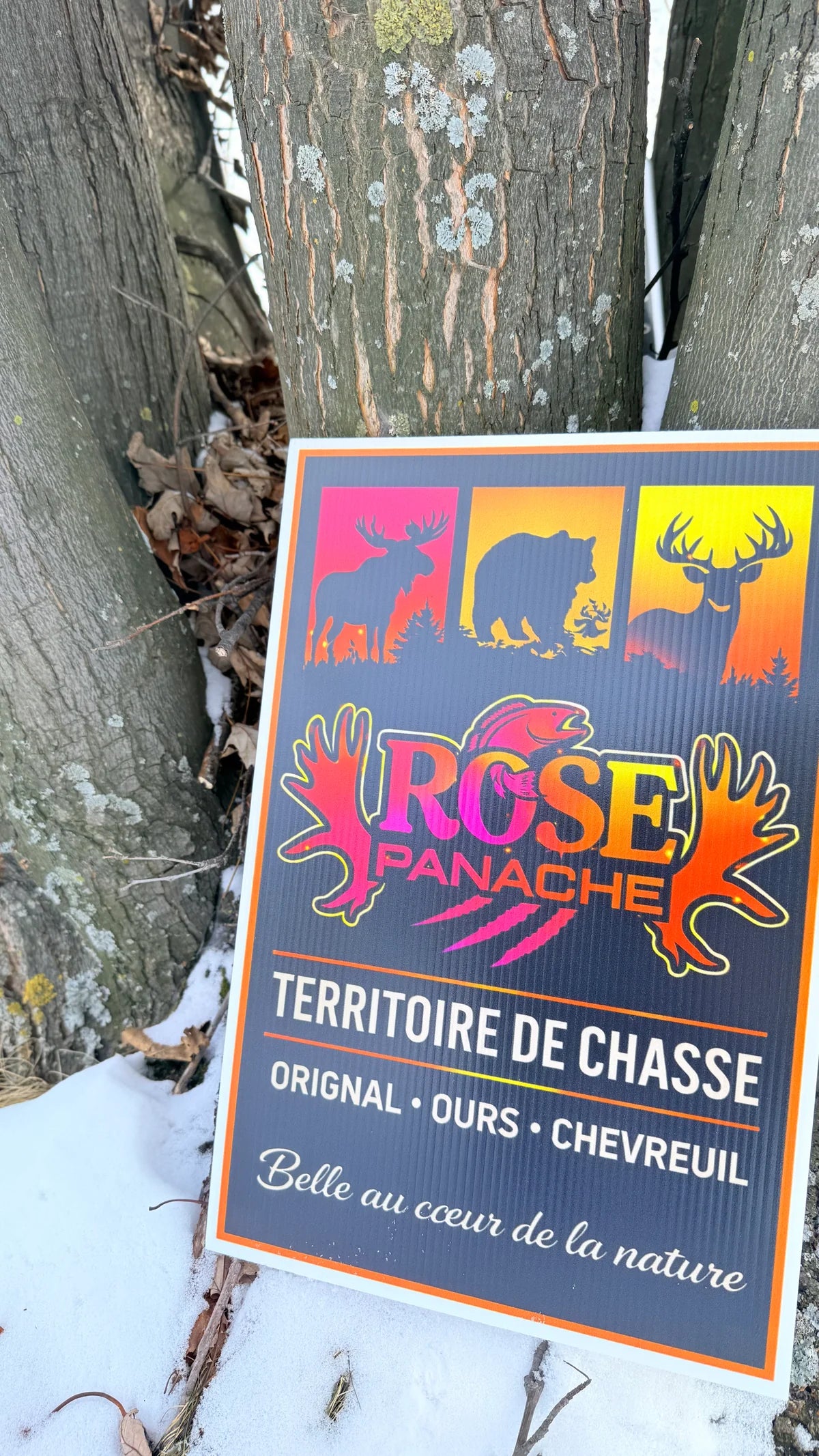 PANCARTE EN ALUMINIUM / ROSE PANACHE