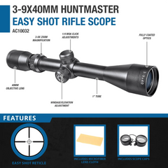 3-9x40MM HUNTMASTER EASY SHOT RIFLE SCOPE / BARSKA