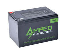 AMPED OUTDOORS - 32AH LITHIUM BATTERY (14.8V NMC) WITH CHARGER (Bluetooth)