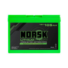 12V 105AH LiFePO4 LITHIUM DEEP CYCLE BATTERY NORSK