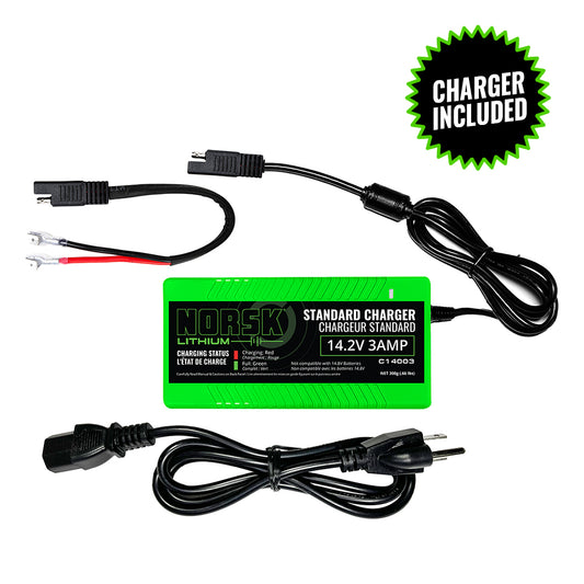 BATTERIE AU LITHIUM 12,8V 15 Ah AVEC CHARGEUR NORSK