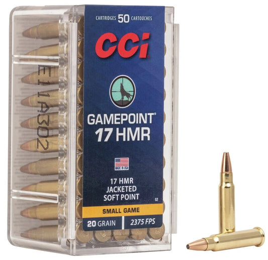 CCI GAME POINT 17 HMR JACKETED SOFT POINT, 20GRAIN, 2375FPS