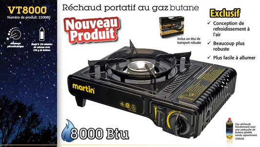 RÉCHAUD PORTATIF GAZ STOVE / MARTIN