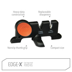 EDGE-X 100 2 STAGE KNIFE SHARPENER / POCKET CARBIDE + CERAMIC