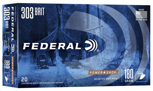 FEDERAL POWER-SHOK JACKETED SOFT POINT 303 BRIT,