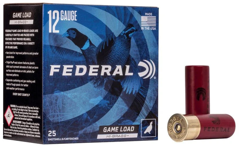 FEDERAL GAME LOAD HI-BRASS 12GA, 2 3/4'' , 1330 FPS , 1 1/4OZ,