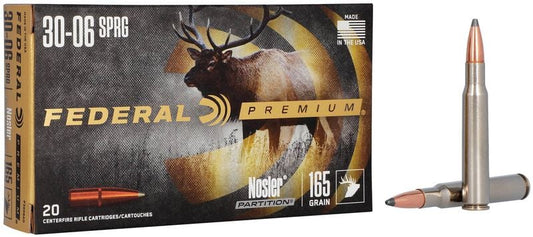 FEDERAL PREMIUM NOSLER PARTITION , 30-06 SPRG, 165 GR.