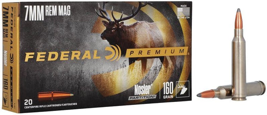 7MM REM MAG NOSLER PARTITION 160GR. 2950 FPS/ FEDERAL PREMIUM