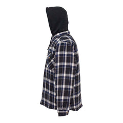 CHEMISE DE FLANELLE DOUBLÉE AVEC CAPUCHON ET TISSUS HYDROFUGES