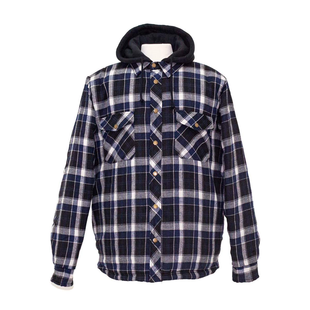 CHEMISE DE FLANELLE DOUBLÉE AVEC CAPUCHON ET TISSUS HYDROFUGES