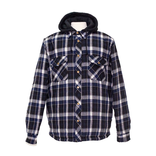 CHEMISE DE FLANELLE DOUBLÉE AVEC CAPUCHON ET TISSUS HYDROFUGES
