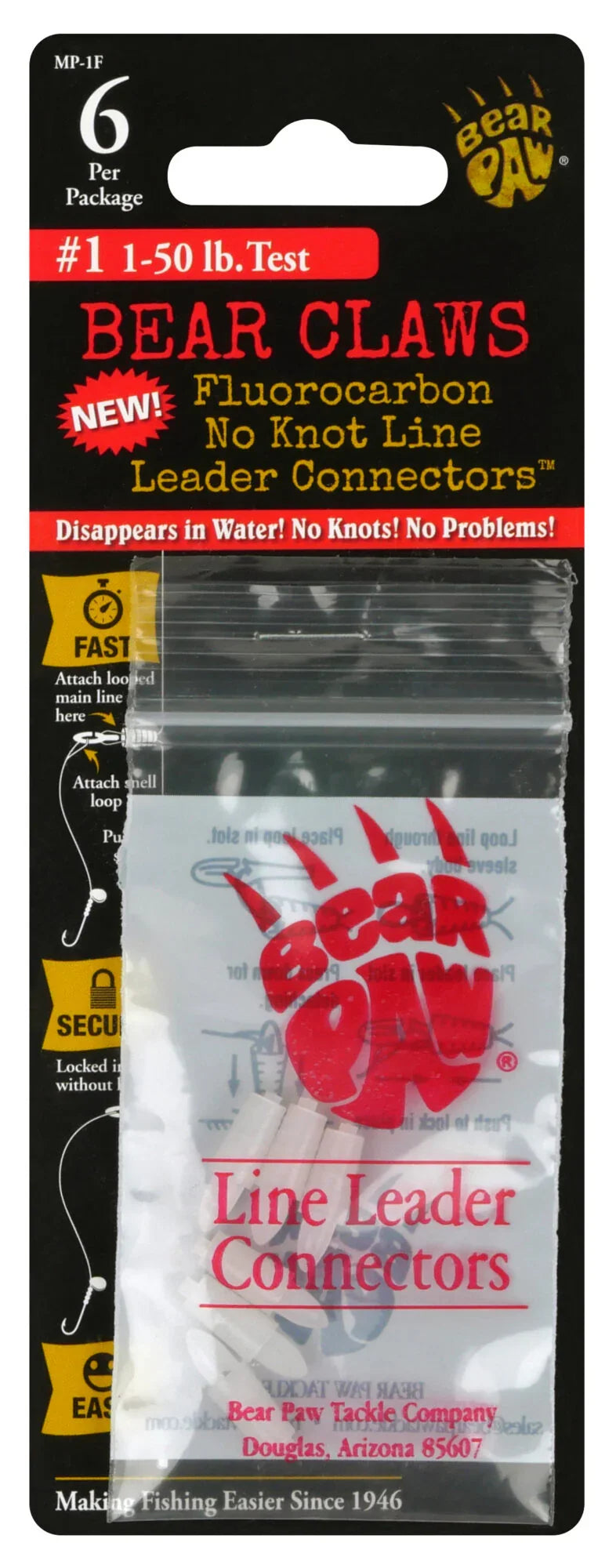 BEAR CLAWS CONNECTEUR A FIL SANS NOEUDS PAQUET DE 6