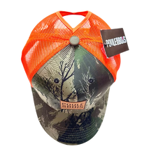 CASQUETTE À COUETTE CAMO PDB FILET ORANGE / POULE DES BOIS