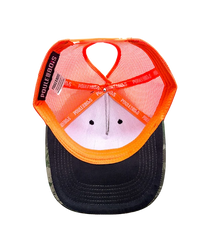 CASQUETTE À COUETTE CAMO PDB FILET ORANGE / POULE DES BOIS