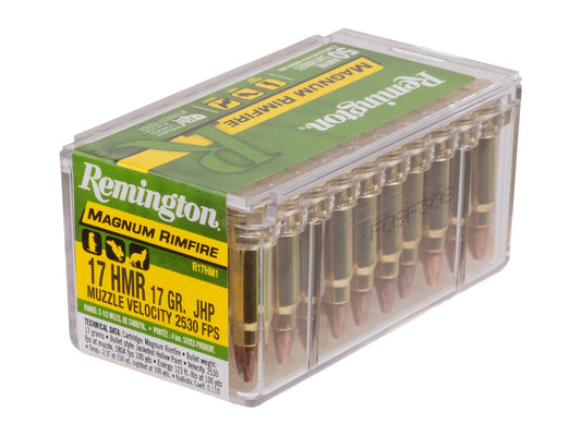 REMINGTON .17HMR MAGNUM RIMFIRE JHP, 17GR, 50CT