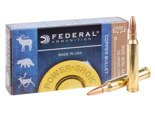 FEDERAL 300 WIN MAG POWER-SHOK COPPER RIFFLE, 180GR