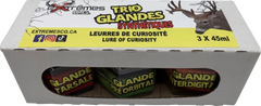 TRIO DE GLANDES , CHEVREUIL, PRÉ-ORBITALES, INTERDIGITALES / EXTRÊMES C.G.