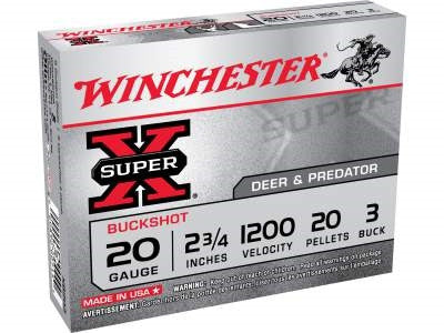 WINCHESTER 20GAUGE SUPER-X XB203, 2 3/4'' , BUFFERED #3, BUCKSHOT 20 PELLETS, 1200 FPS,