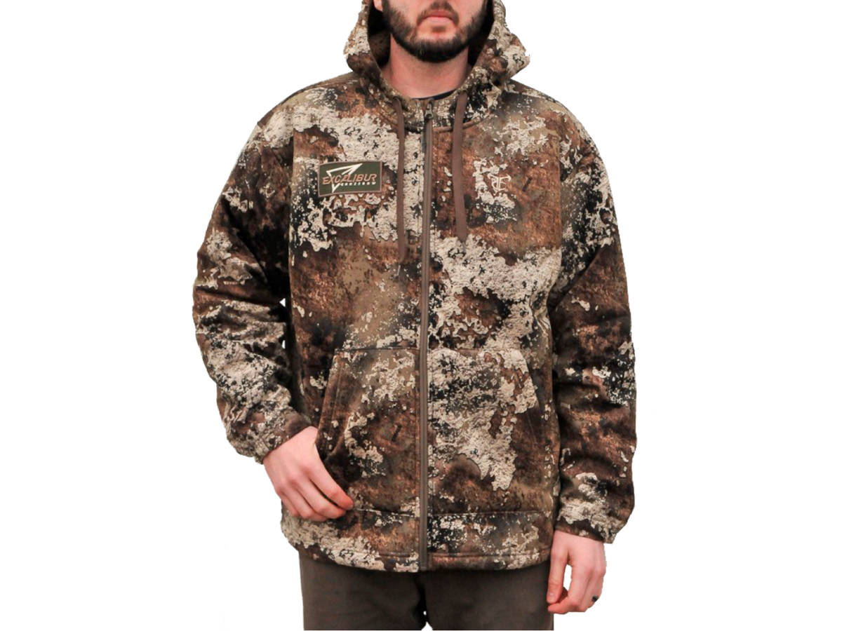 ZIPPERED FLEECE HOODED SWEATSHIRT / EXCALIBUR
