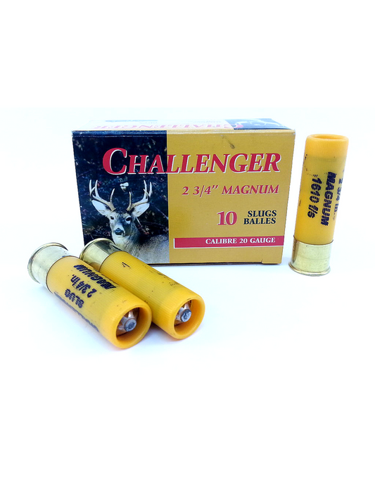 CHALLENGER AMMO SLUGS 20GAUGE,2 3/4'' 1610F./S.