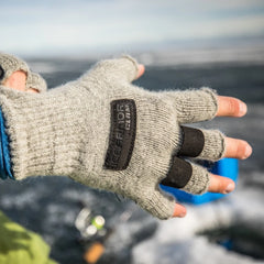 WOOLY FINGERLESS GLOVES / CLAM