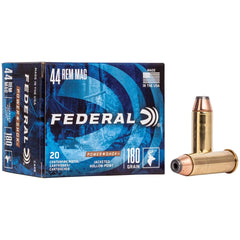 FEDERAL POWER SHOCK JACKETED HOLLOW POINT, 44 REM MAG, 180GR,