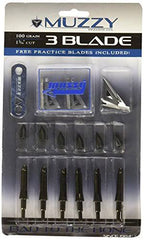 MUZZY 225 BOWHUNTING 100 GRAIN , 3 BLADE BROADHEAD 1 3/16'' CUTTING DIAMETER
