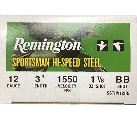 REMINGTON SPORTSMAN HI-SPEED STEEL 12GA. , 3'' , 1550FPS , 1 1/8oz , BB
