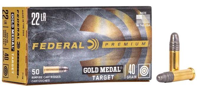 FEDERAL GOLD MEDAL RIMFIRE 22LR, 40GR. , 1080FPS