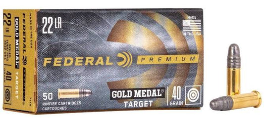 FEDERAL GOLD MEDAL RIMFIRE 22LR, 40GR. , 1080FPS