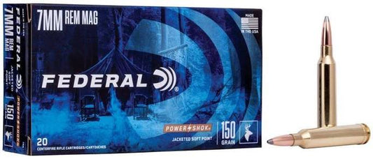 FEDERAL POWER-SHOK, 7MM REM MAG, JACKETED SOFT POINT