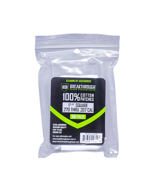GUN CLEANING 100% COTTON PATCHES / BREAKTHROUGH