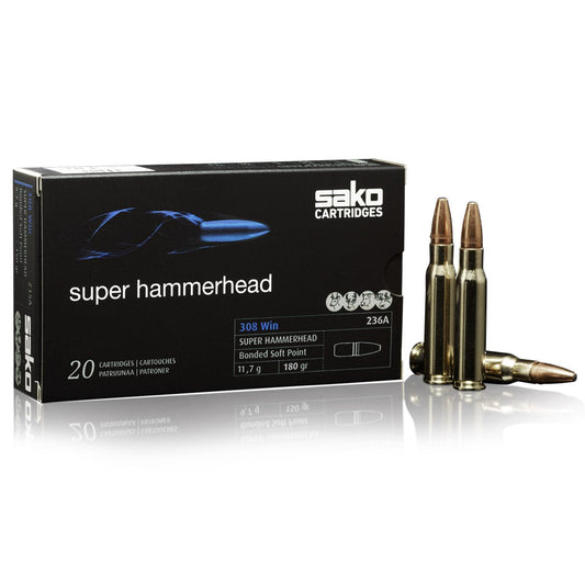 SUPPER HAMMERHEAD 308 WIN, BONDED SOFT POINT, 180GR
