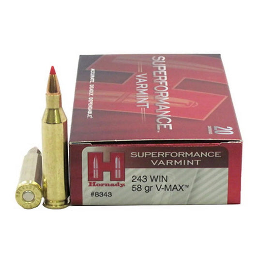 HORNADY PERFORMANCE VARMINT 243WIN, 58GR V-MAX, 3925FPS