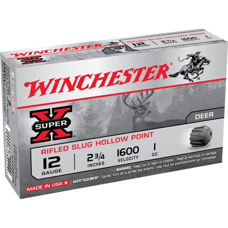 RIFLED SLUG HOLLOW POINT 12GAUGE 23/4'' 1600FPS 1oz X-SUPER WINCHESTER