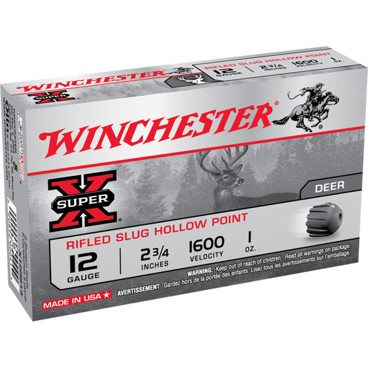 RIFLED SLUG HOLLOW POINT 12GAUGE 23/4'' 1600FPS 1oz X-SUPER WINCHESTER