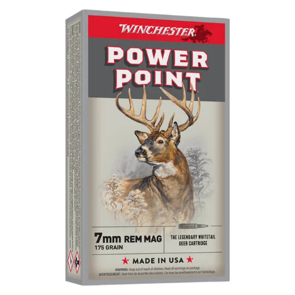 WINCHESTER POWER-POINT 7MM REM MAAG , 175GR.