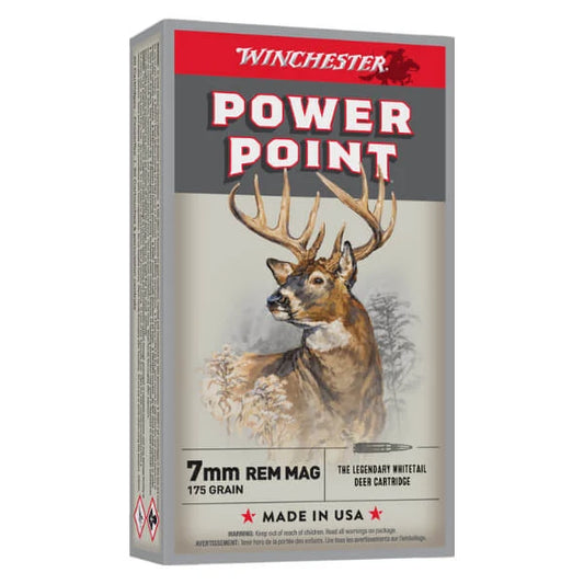 WINCHESTER POWER-POINT 7MM REM MAAG , 175GR.