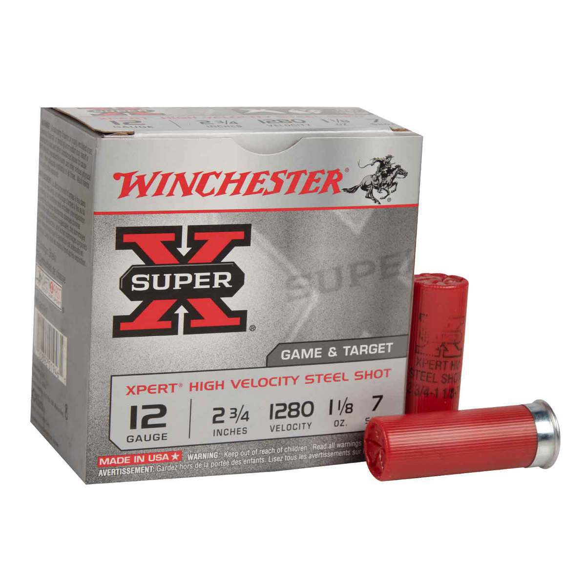 WINCHESTER SUPER-X , 12GA, 2 3/4'' , 1280FPS, 1 1/8OZ , 7SHOT